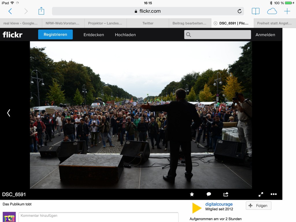 Auf Flickr veröffentlicht digitalcourage aktuelle Bilder der "Freiheit statt Angst 2014" in Berlin